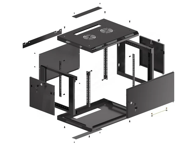 Lanberg rack cabinet 19" wall-mount 6U/600x450 for self-assembly with metal door black (flat pack)