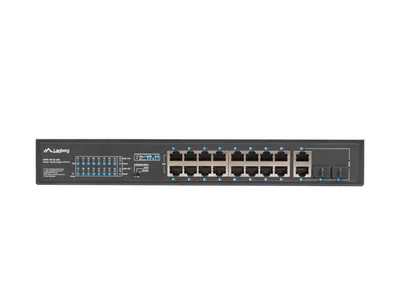 Суич Lanberg 16x 100Base-T PoE+/2x SFP Rack 19" unmanaged, 250W