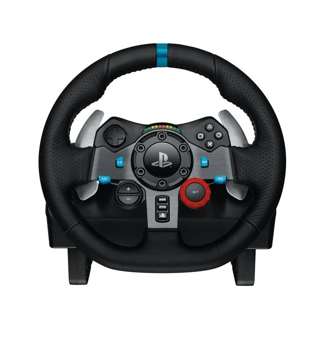 Logitech G29 Driving Force Racing Wheel, PlayStation 4, PlayStation 3, PC, 900° Rotation, Dual Motor Force Feedback, Adjustable Pedals, Leather