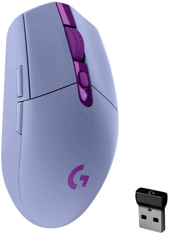 Logitech G305 Wireless Mouse, Lightsync RGB, Lightspeed Wireless, HERO 12K DPI Sensor, 400 IPS, 6 Programmable Buttons, Lilac