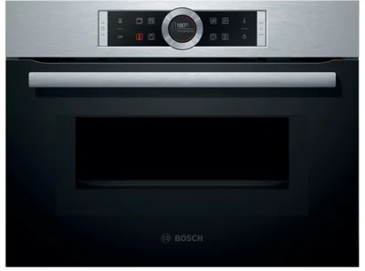 Компактна фурна за вграждане с микровълнова функция Bosch CMG633BS1 SER8, 45 л, 60 x 45 см, inox