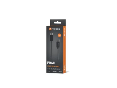 USB-C кабел Natec 2.0 1m PD 100W Черен