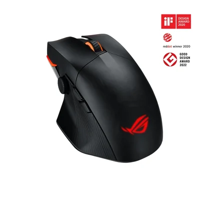 Asus ROG Chakram X Origin Gaming Mouse, Tri-mode connectivity (2.4GHz RF, Bluetooth, Wired), 36000 DPI sensor, 11 programmable buttons, Detachable joystick, Paracord cable, Black