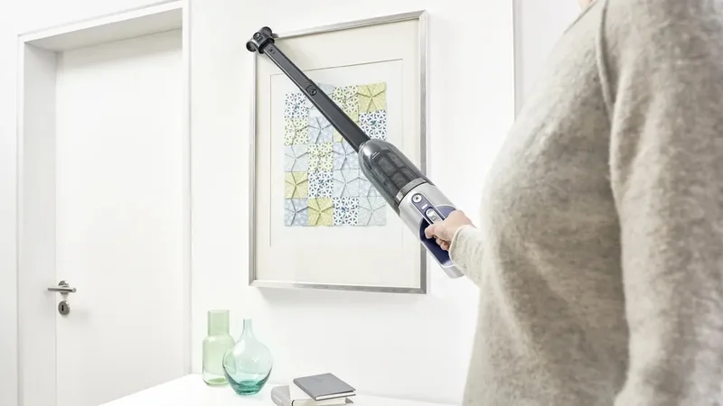 Bosch BBH3K2800, Cordless Handstick Vacuum cleaner 2 in 1 Flexxo Gen2, Serie 4, 28V, 82 dB(A), AllFloor Power Brush with LEDs, built-in accessories, Blue