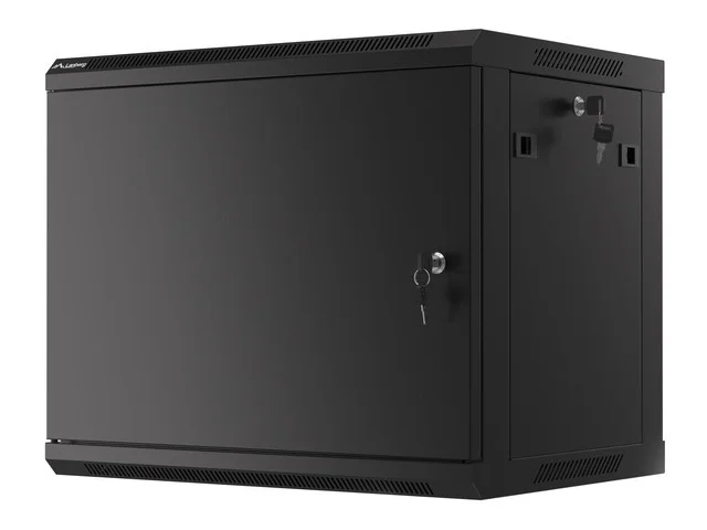 Lanberg rack cabinet 19" wall-mount 9U/600x450 for self-assembly with metal door  black (flat pack)