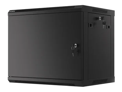 Lanberg rack cabinet 19" wall-mount 9U/600x450 for self-assembly with metal door  black (flat pack)