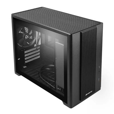 Кутия за компютър Chieftec UNI Micro Tower черен прозрачен страничен панел