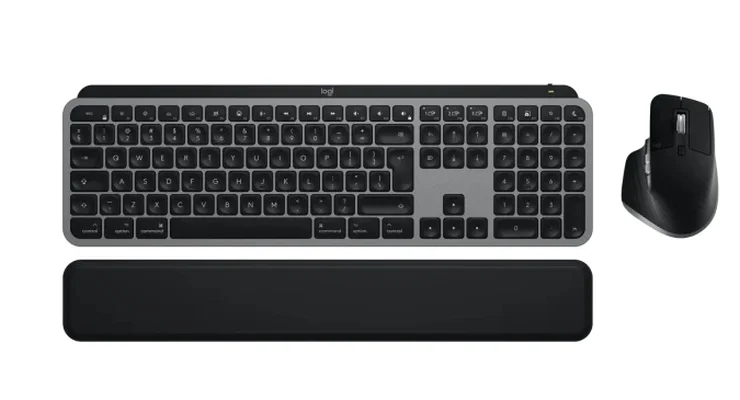 Комплект клавиатура и мишка Logitech MX Keys S Combo за Mac, Space Grey, безжичен, US English