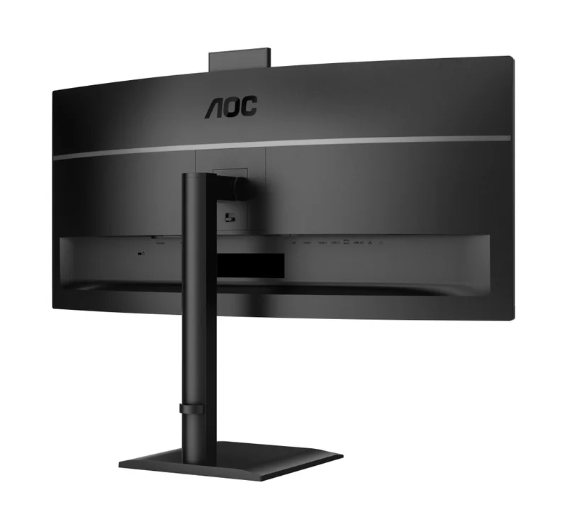 AOC CU34E4CW, 34" Curved 1500R, VA, WLED, 3440x1440@120Hz, 4ms GtG, 1ms MPRT, 350cd m/2, 3500:1, 50M:1 DCR, Adaptive Sync, FlickerFree, Anti-Blue Light, 5Wx2, Webcam 5MP, Tilt, Height Adjust, Swivel, 2xHDMI, DP, USB hub, KVM, RJ45