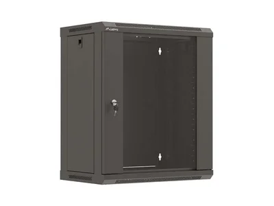 Lanberg Rack Cabinet, 19" wall-mount 12U/540x350 (flat pack) with glass door, Black