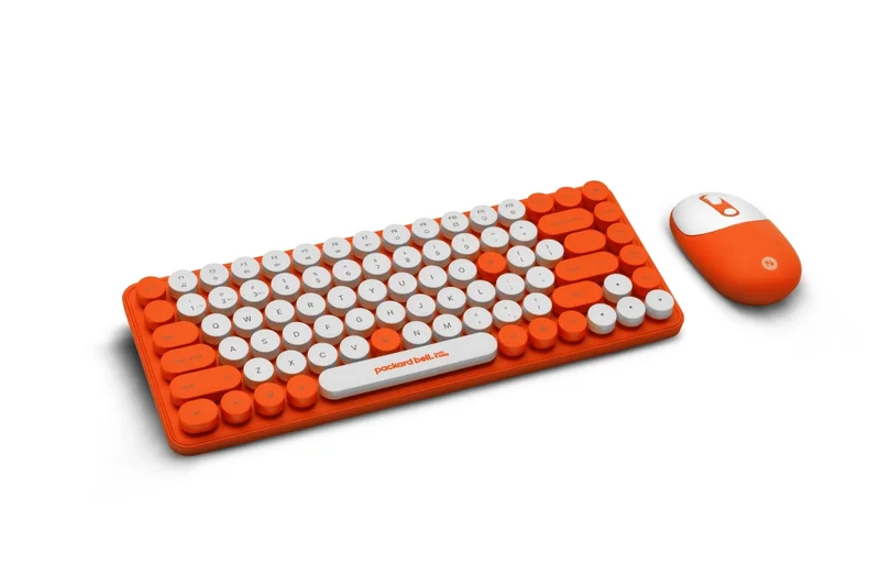 PackardBell The Dot Combo, PBA 600, BT Keyboard and mouse, Ergonomic Slim Design, Quiet Keys, US layout, Orange
