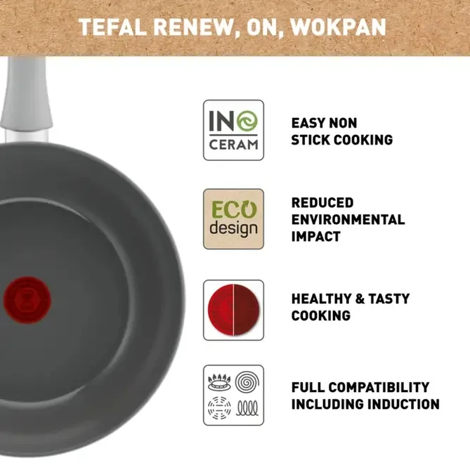 Уок тиган Tefal C4271932 28 см керамично покритие Renew On