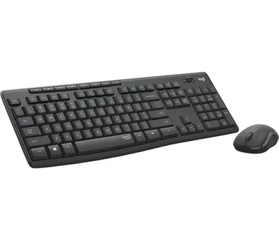 Комплект клавиатура и мишка Logitech MK295 Silent Wireless, Graphite, безжичен, US International