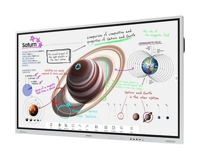 Samsung Flip PRO WM85B 85"  3,840 x 2,160, VA, 8ms, 350 cd/m2, 4000:1 Contrast, 4K Digital Flipchart TOUCH , Mirroring, Remote Management, Wi-Fi, Remote PC & Bluetooth Support, 2xHDMI 2.0, DP 1.2, RJ45, RS232, Tizen 6.5, White