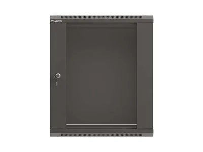 Lanberg Rack Cabinet, 19" wall-mount 12U/540x350 (flat pack) with glass door, Black