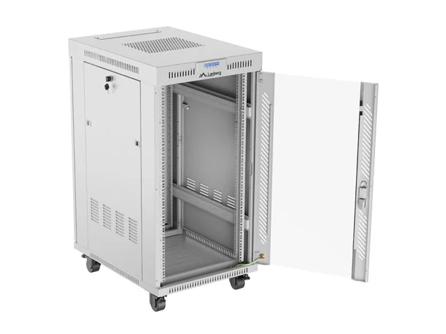 Lanberg rack cabinet 19" free-standing 22U/600x800 (flat pack) with glass door lcd grey v2