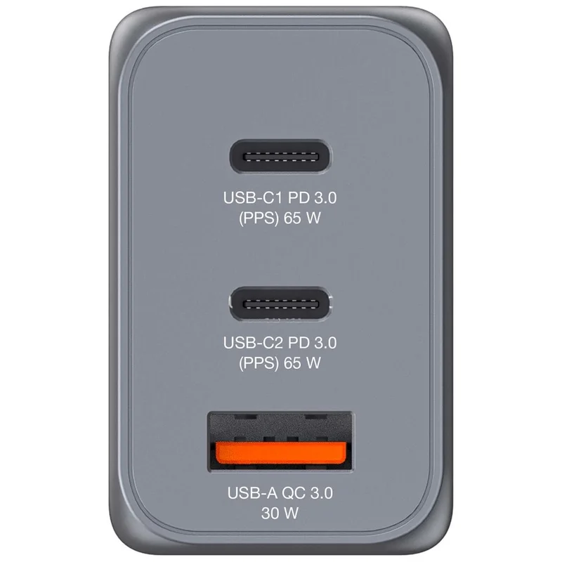 Verbatim GNC-65 GaN Charger 3 Port 65W USB A/C (EU/UK/US)