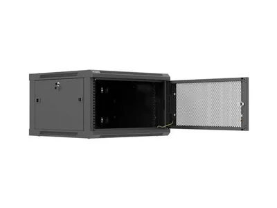 Lanberg rack cabinet 19" wall-mount 6U / 600x600 for self-assembly (flat pack), black