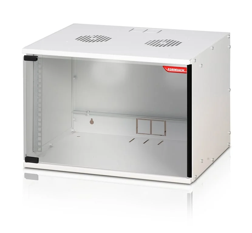 Formrack 19" Wall Mounted rack 7U SOHO 512/400mm, height: 358mm, loading capacity: 50kg., tempered glass door, 19" front rails
