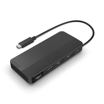 Докинг станция Lenovo – USB-C Dual Display Travel Dock, 100W, с адаптер
