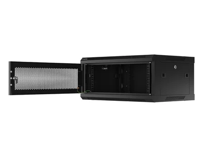 Lanberg rack cabinet 19" wall-mount 4U/600x450 with perforated door black (flat pack)