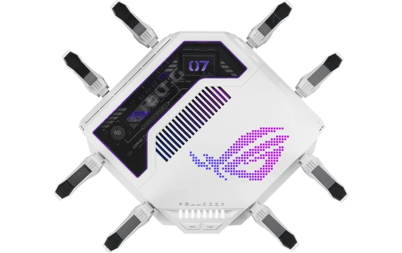 Asus Gaming Rapture GT-BE19000AI, BE19000, Tri-band Gaming Router, WiFi 7, 802.11be, up to 3,500 sq. ft. & 200+ devices, Triple Level Security, Support AiMesh Whole Home Mesh WiFi, Dual 10G ports, AI WAN detection, Energy Saving Mode, AI Game Boost, Gami