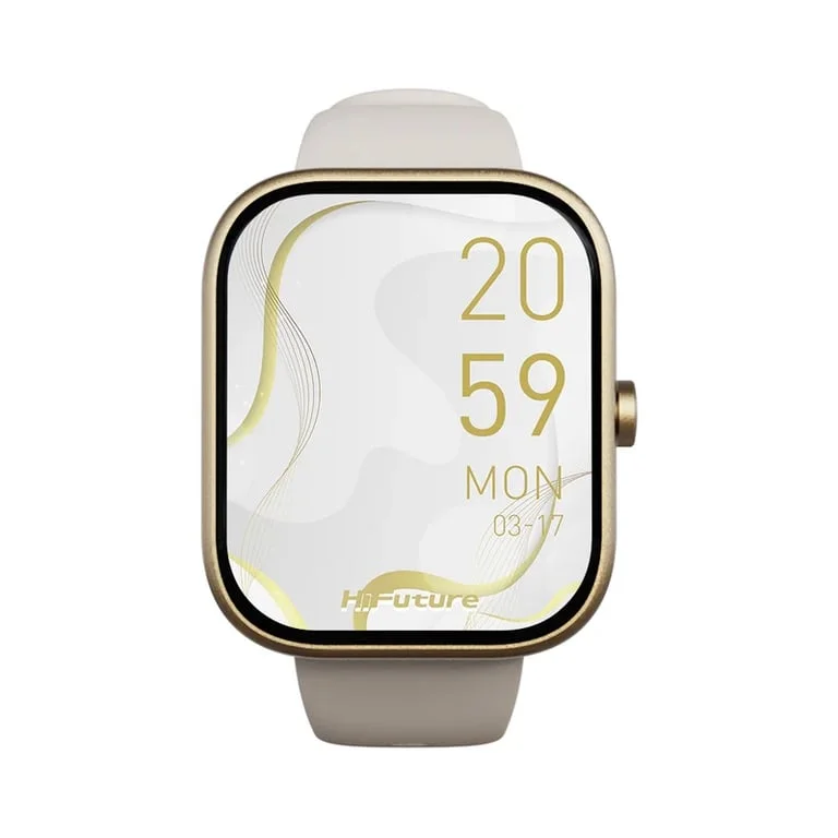 HiFuture Lume Champagne Gold, 1.85 " IPS, Powered by Dual Core, Aerospace-Grade Ultra Light Aluminum Frame, Bluetooth Call, 3D User Interface, 1ATM Waterproof, 24/7 True Heart Rate & Blood Oxygen Sensor, 100+ Sports Mode, Up to 7 days daily use