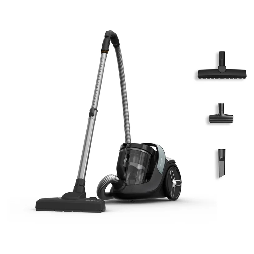 Прахосмукачка Rowenta RO7C32EA Green Force Cyclonic Effitech 900W, HEPA, 2.5 л, за сухо почистване, черна