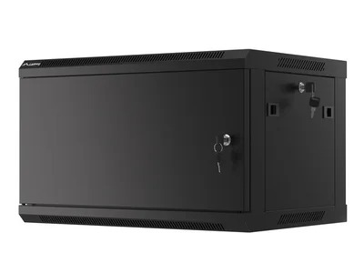 Lanberg rack cabinet 19" wall-mount 6U/600x450 for self-assembly with metal door black (flat pack)