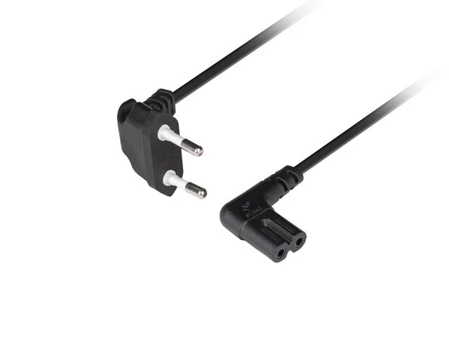Lanberg CEE 7/16->IEC 320 C7 Euro (Radio) Power Cord 3 m Angled VDE Black