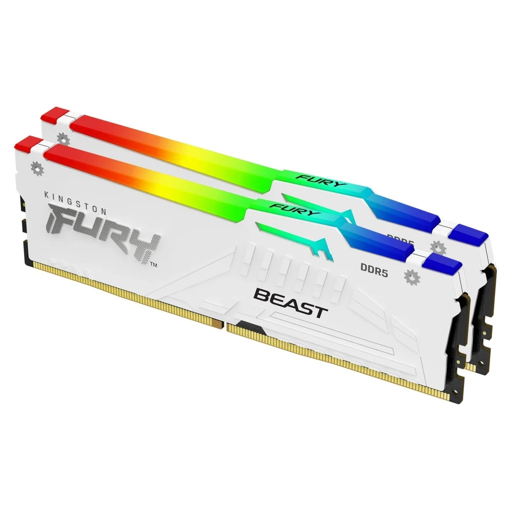 Kingston 32GB 6000MT/s DDR5 CL36 DIMM (Kit of 2) FURY Beast White RGB EXPO