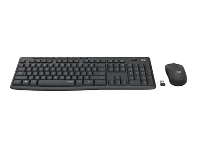 Комплект клавиатура и мишка Logitech MK295 Silent Wireless, Graphite, безжичен, US International