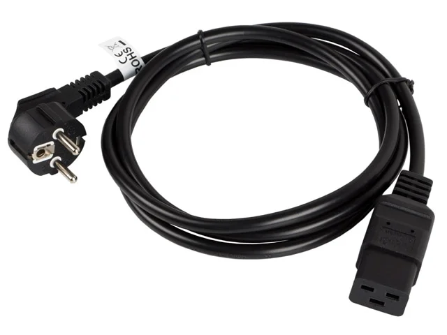Захранващ кабел LANBERG – CEE 7/7 към IEC 320 C19, 1.8m, 16A, черен