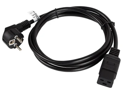 Захранващ кабел LANBERG – CEE 7/7 към IEC 320 C19, 1.8m, 16A, черен