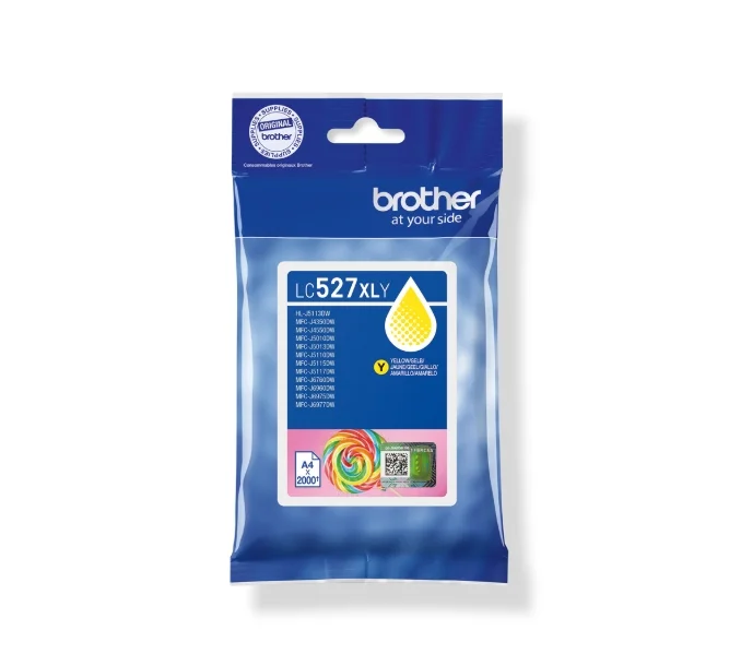 Brother LC527XLY  Yellow Ink Cartridge for MFCJ5010DW/MFCJ5110DW - 2000 page yield