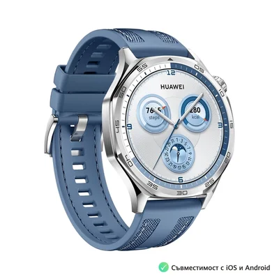 Huawei Watch GT5  Vili-B19W, 1.43", Amoled 466x466 PPI 326, BT5.2 BLE/BR/EDR, 5ATM, 524mAh, Screenshot sharing, support message input, message notifications, Battery life up to 14 days, Compatible with iOS and Android devices, Blue Woven