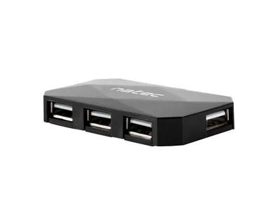 USB хъб NATEC Locust USB 2.0, 4 порта, Черен