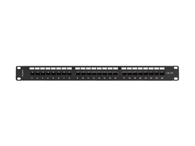 Lanberg patch panel 24 port 1U 19" CAT.6a utp with cable organizer black