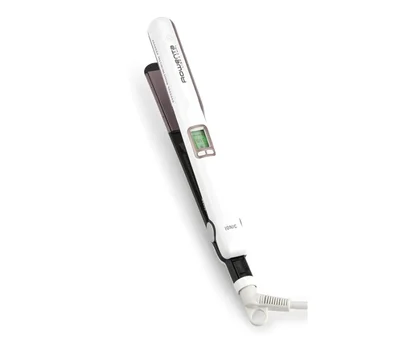 Преса за коса Rowenta SF7660F0 Liss & Curls Premium Care, керамично-кешмирено кератиново покритие, йонизираща функция, LCD дисплей, 2 температурни настройки, бързо загряване, автоматично изключване, заключваща система, плаващи плочи, бял