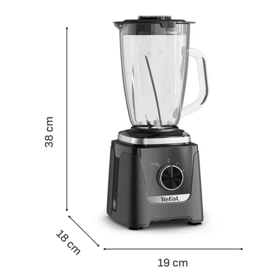 Настолен блендер Tefal – BL5958F0, 800W, стъклена кана, 2 скорости, черен