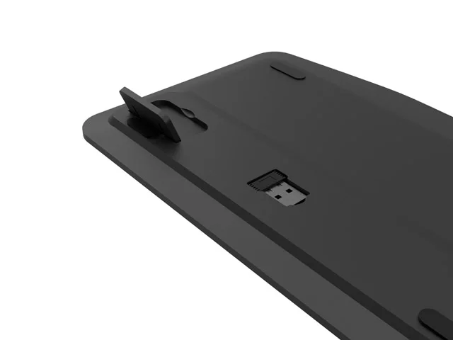 Клавиатура NATEC Turbot 2, безжична, с тъчпад, US, X-Scissors, BT, 2.4GHz, черна/сива