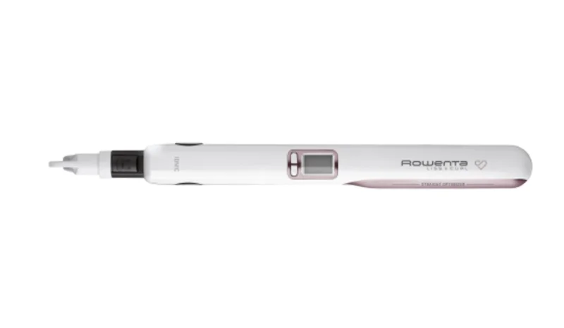 Преса за коса Rowenta SF7660F0 Liss & Curls Premium Care, керамично-кешмирено кератиново покритие, йонизираща функция, LCD дисплей, 2 температурни настройки, бързо загряване, автоматично изключване, заключваща система, плаващи плочи, бял