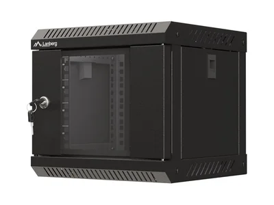 Lanberg rack cabinet 10" wall-mount 4U/300x300 (flat pack) with glass door black