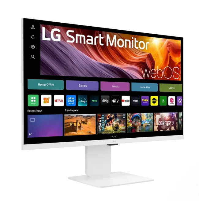 Монитор LG 32U850SA-W 31.5" 4K UHD IPS, HDR10, Smart webOS, 5ms, 400cd/m², DCI-P3 95%, ThinQ, AirPlay 2, Bluetooth, вграден високоговорител, регулируема височина, бял