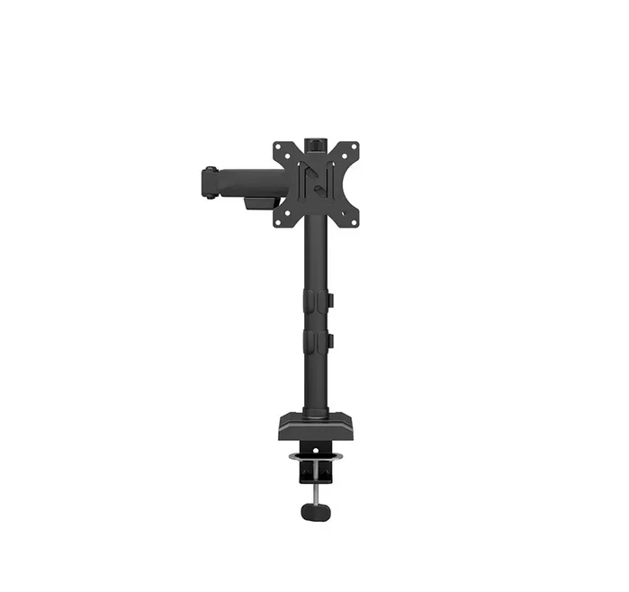 Стойка за монитор NEOMOUNTS BY NEWSTAR Nero, за един дисплей, 10"-32", макс. 8 кг, VESA 100x100, черна, с държач за телефон и бърз монтаж (клема/отвор)