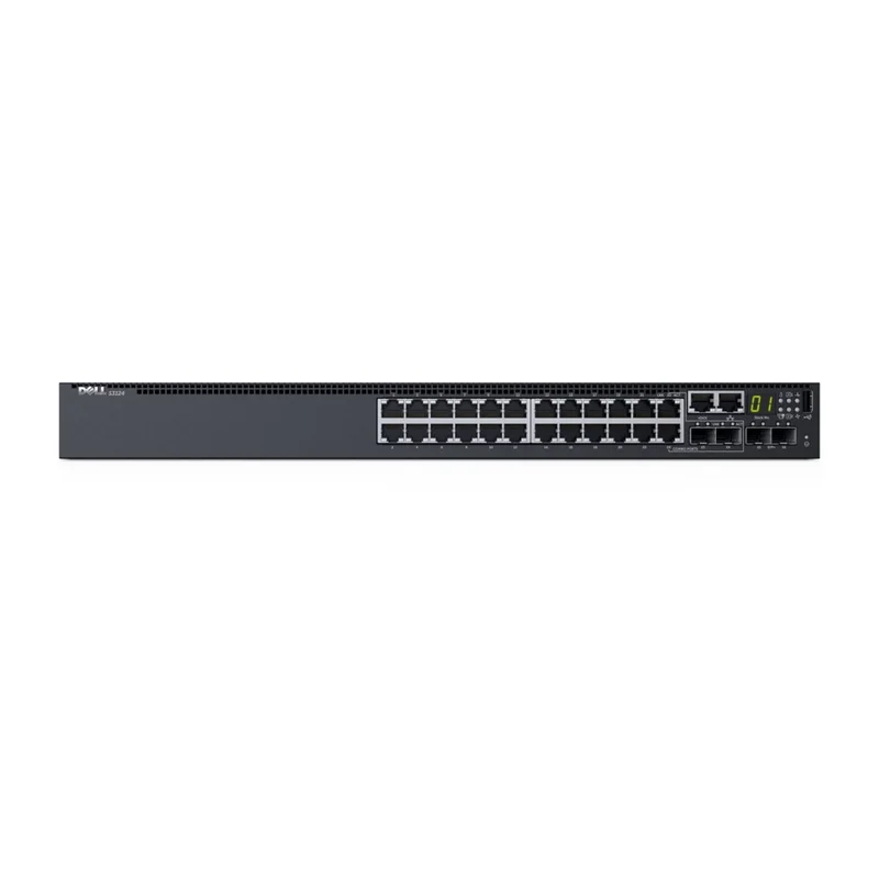 Dell Networking S3124, L3, 24x 1GbE, 2xCombo, 2x 10GbE SFP+ fixed ports, Stacking, IO to PSU airflow, 1x AC PSU, DNS3124T STOCK Smart Value, 210-AIMQ