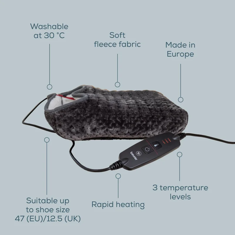 Електрическа грейка за крака Beurer – FW 30 Comfy Feet, 3 температурни степени, сива