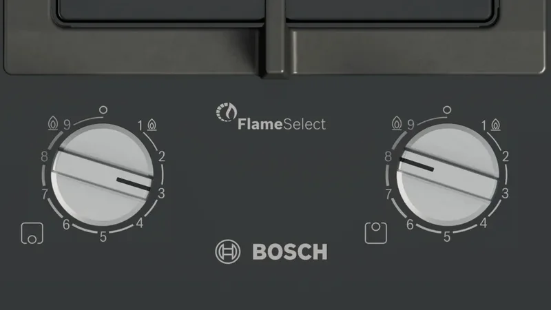 Bosch PRB3A6I40, SER6, Gas domino, 2 zones, 9 power levels, ComfortProfile, FlameSelect new, Easy cleaning, Safety gas cut-off, 4,75 KW, 30cm
