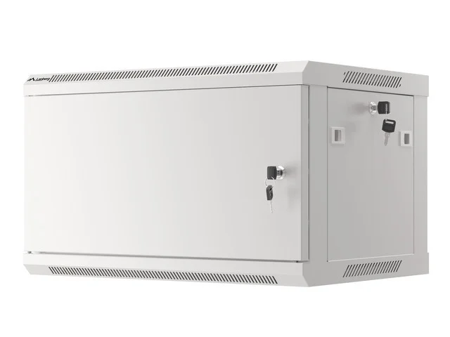 Lanberg rack cabinet 19" wall-mount 6U/600x450 for self-assembly with metal door grey (flat pack)