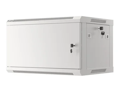 Lanberg rack cabinet 19" wall-mount 6U/600x450 for self-assembly with metal door grey (flat pack)